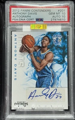 2012-13 Panini Contenders Anthony Davis Rookie Auto #201 PSA 10 MBA Gold Label - Image 1 of 4