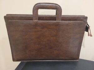Vintage Hazel Document Briefcase Portfolio Bag Attaché 17" Faux Leather