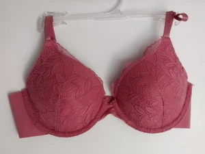 MAIDENFORM 34B PINKISH P00798 LIGHTLY PADDED CUPS UNDERWIRE FLORAL DEMI BRA - Picture 1 of 14