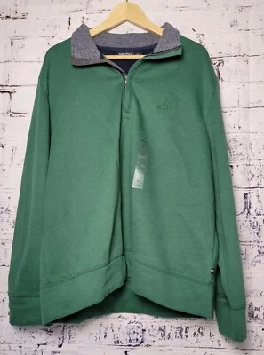 Nautica Men's Sweatshirt Size Large Hunter Green 1/4 Zip Turtleneck Warm BoatWR - Image 1 of 4