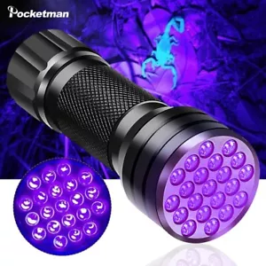 Linterna UV portátil 21LED 395nm antorcha ultravioleta lámpara detectora de luz negra - Imagen 1 de 12