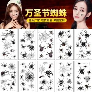 10 Sheets Halloween 3D Scary Spider Cobweb Waterproof Temporary Tattoo Sticker - Picture 1 of 15