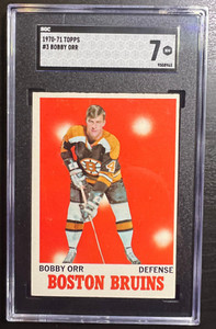 1970-71 Topps NHL Hockey #3 Bobby Orr HOF Boston Bruins SGC 7 Near Mint