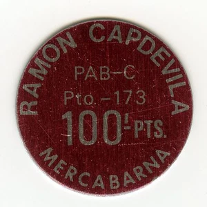 # SPAIN ☆ OLD TOKEN • RAMON CAPDEVILLA • 100 PTS ☆ MERCABARNA • BARCELONA ☆C2045 - Picture 1 of 4