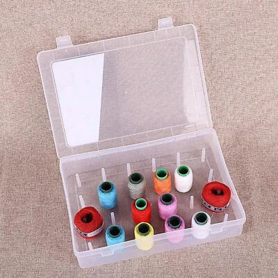 Sewing Thread Storage Box 24Pcs Pillars Thread Spools Case Containers Holders - Image 1 of 4