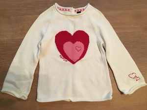 Vtg EUC Baby Kids Gap Girls Valentine's Hearts Sweater sz 3T Red Pink Top/Shirt - Picture 1 of 4