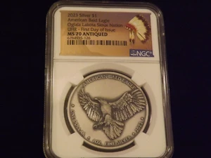 2023 1 $ American Bald Eagle Oglala Lakota Sioux Nation NGC MS 70 - Bild 1 von 2