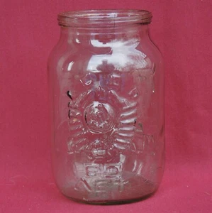 USSR Coat of Arms Vintage GLASS JAR 1 liter Old Soviet Kerch WW2 Obelisk Ukraine - Picture 1 of 9