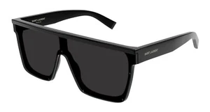 Saint Laurent SL 607 001 Black Dark Grey Lens Unisex Sunglasses Runway Authentic - Picture 1 of 9