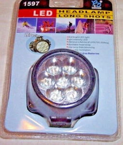 7 LED Headlamp Long Shots, Adj Head Strap - Picture 1 of 3
