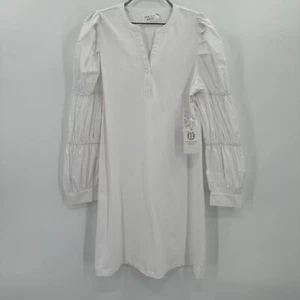 Hyacinth House White Poplin Long Sleeve Willa Mini Knit Dress sz S NWT* - Picture 1 of 11