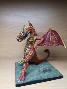 Cynowa figurka fantasy smok, malowana - Zdjęcie 1 z 3