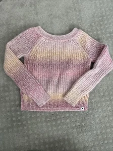 Abercrombie Kids Pastel Rainbow Knit Sweater Cream Pink Size 9 10 - Picture 1 of 3