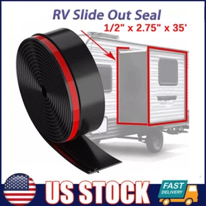 1/2"x2.75"x35' RV Trailer Slide Out Wiper Seal Camper Travel Rubber Weather Seal - Picture 1 of 12