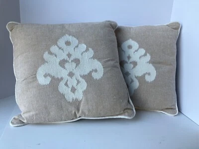 Mud Pie -  Pillows with White Trim (set of 2) 15x15 - Image 1 of 4