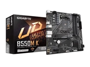 GIGABYTE B550M K AM4 AMD B550 Micro-ATX Motherboard with Dual M.2, SATA 6Gb/s, - Picture 1 of 5