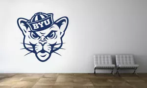 BYU Cougars Logo Wall Decal NCAA College Football Vinyl Mural Sticker - Picture 1 of 2