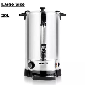Catering Urn 20L Electric Hot Water Boiler 1650W Tea Urn Stainless Steel Geepas - Picture 1 of 8