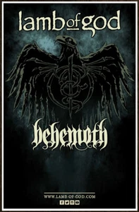 LAMB OF GOD | BEHEMOTH 2017 Tour Ltd Ed New RARE Poster! Heavy Metal Black Death - Picture 1 of 2
