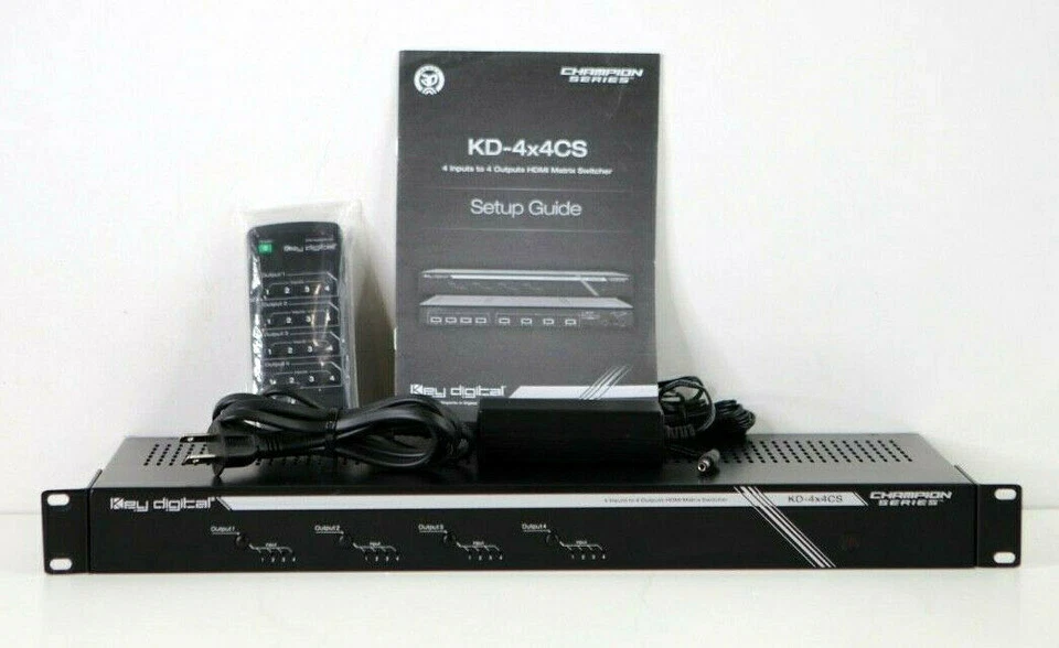Key Digital KD-4x4CS 4x4 HDMI Matrix Switcher/ Switch e783  - Image 1 of 4