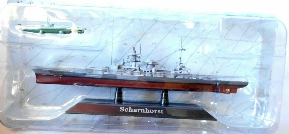  Navi da Guerra Scharnhorst - DeAgostini 1:1250 Die cast Metallo Plastica. - Immagine 1 di 1
