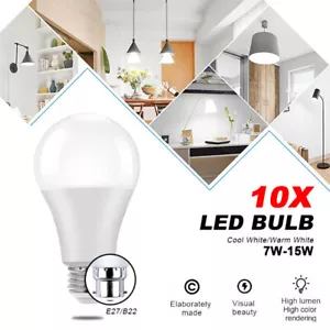 10X LED Bulbs E27/B22 Bright Bayonet Screw Ball Lamp Globe Light Cool/Warm White - Picture 1 of 18