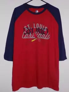Camiseta de los Cardenales de San Luis $35 manga tres cuartos raglán rojo brezo nueva con etiquetas - Imagen 1 de 4