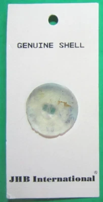 VINTAGE JHB 1" BLUE GENUINE SHELL APPLIED SHANK BUTTON MADE IN NEW ZEALAND-J2 - Image 1 of 3