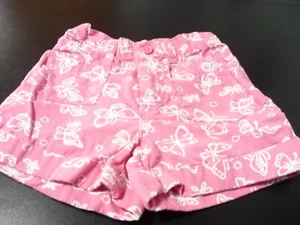 FADED GLORY SIZE 3T PINK SHORTS WITH BUTTERFLIES - Picture 1 of 2