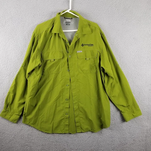 Columbia Portland State Titanium Omni-Shade Ventilated Nylon Fishing Shirt Large Cover