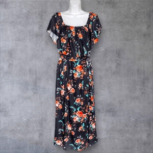 Women's Plus Size 16W Off The Shoulder Maxi Slit Ruffle Floral Summer Dress - Picture 1 of 7
