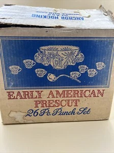 Anchor Hocking Arlington  26 Pc. Punch Bowl Set in Original Box, Only 5 Hooks - Picture 1 of 12