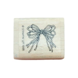 STAMPIN UP! ~ BOW ~WOOD MOUNTED RUBBER STAMP ~CHRISTMAS - Picture 1 of 2