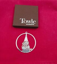 Towle Silversmiths 1979 Vintage Girl Gnome Bust Silver Plated Christmas Ornament