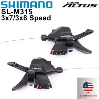 New Shimano Altus SL-M315 Rapidfire+ 3x7 / 3x8 Speed Trigger Shifter Set - Image 1 of 4
