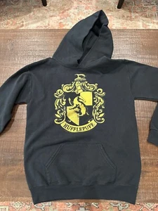 Kids Hufflepuff Size L Black Hoodie Sweatshirt - Picture 1 of 5