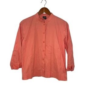 Eileen Fisher Bluse mit Knopfleiste Damen Gr. S Small Lachs Baumwolle Tunika - Bild 1 von 10