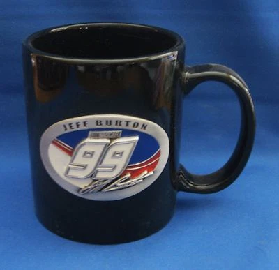 JEFF BURTON #99 COFFEE MUG PEWTER EMBLEM NEW NASCAR LICENSED - Image 1 of 2