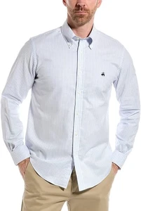 Brooks Brothers Men's The Original Polo Oxford Striped Shirt, Purple Green, S - Picture 1 of 7