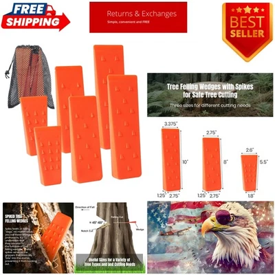 Ultimate Tree Cutting Safety: 6 Spike Wedges for Loggers – Includes Storage Bag - Image 1 of 4