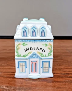 Tarro de especias de porcelana fina mostaza vintage The Lenox Spice Village 1989 retirado - Imagen 1 de 7