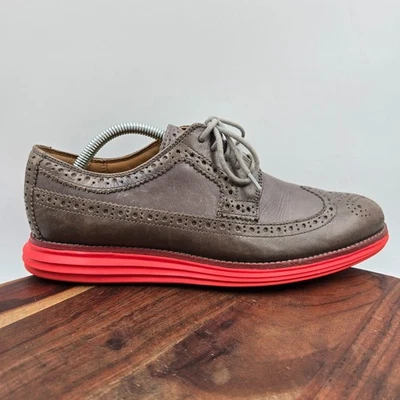 Zapatilla deportiva Oxford Cole Haan Original Grand Shoes para hombre 8,5 M gris rojo punta de ala Foto 1 de 4