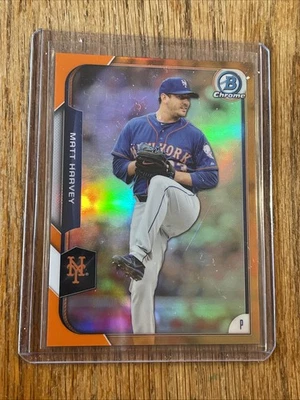 Bowman 2015 cromo naranja refractor #20/25 Matt Harvey #150 SSP METS raro Foto 1 de 4