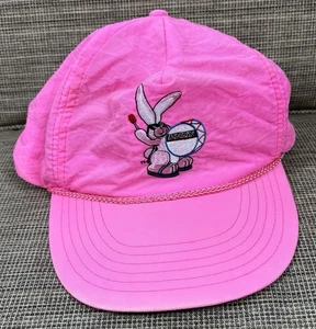 Vintage Energizer Batteries Bunny Nylon Snapback Hat 90's Neon Hot Pink Cap - Picture 1 of 8