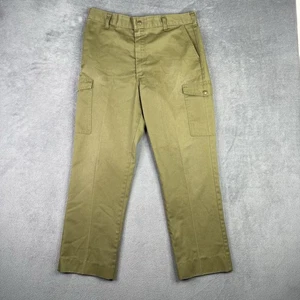 VINTAGE Boy Scout Pants Mens 34x29 Green BSA Uniform Cargo Union USA Camp 80s - Picture 1 of 19