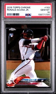 2018 Topps Chrome Ronald Acuna Jr. Rookie #193 RC PSA 10 - Bild 1 von 2