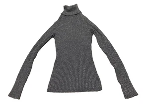 INC Concepts Damen Rollkragenpullover grau metallic Gr. XS gerippt tailliert - Bild 1 von 8