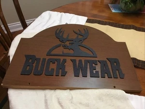Buck Wear 20” x 16” Holz Laden Werbung Kleidung/Regal Display. - Bild 1 von 8