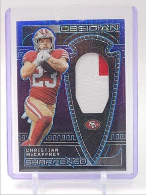 CHRISTIAN MCCAFFREY 2023 OBSIDIAN SHARPENED PATCH DEEP SEA MOJO /5 Q5700 - Image 1 of 2