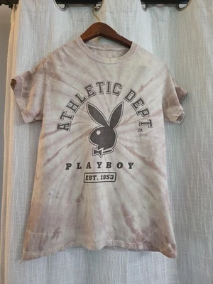 Camiseta para mujer Playboy marrón tie-dye talla XS Foto 1 de 4